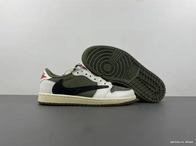 Cheap SCOTT OG AIR 1 JORDAN LOW DM7866-200 TRAVIS X MEDIUM OLIVE 0503
